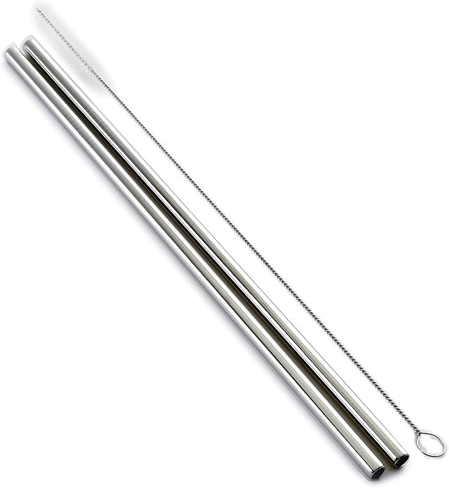 Norpro Stainless Steel 11-Inch Drinking Straws with Cleaning Brush | Amazon (US)
