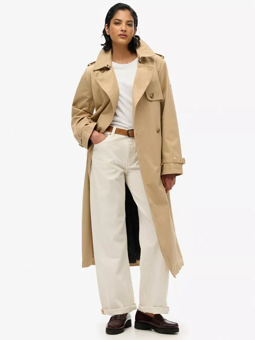 Superdry Classic Trench Jacket, Shaker Beige | John Lewis (UK)
