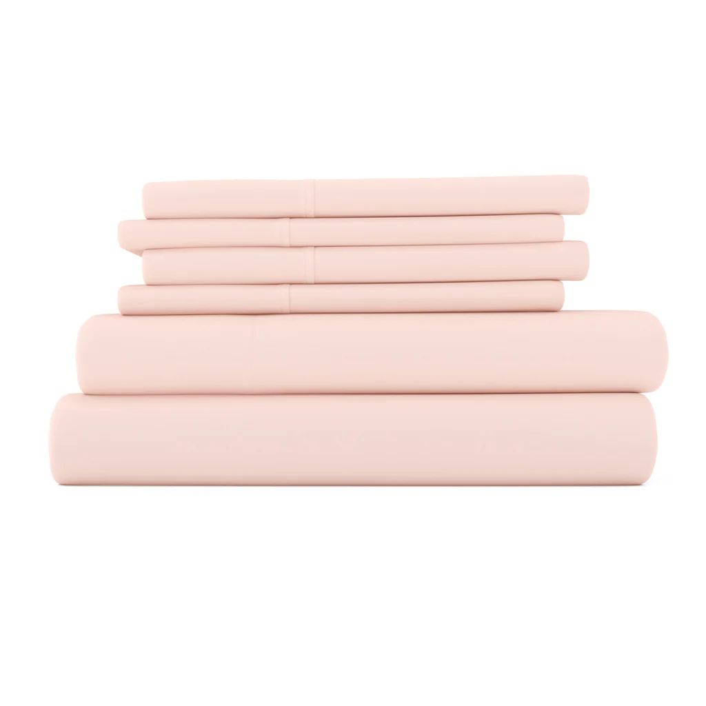 6-Piece Essential Spring Sheet Set - Linens and Hutch (Twin), (Blush) | Linens and Hutch