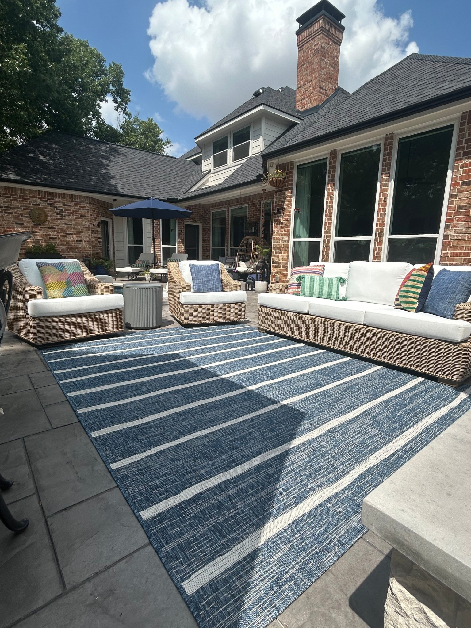 Affordable outdoor rug that’s durable and UV protected. Navy & white stripe is perfect for summer. Also comes in other colors. 

#LTKHome #LTKFindsUnder100
