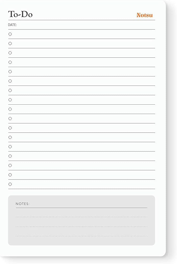 Notsu To-Do List Notepad | Modern Daily Planner Pad with Date, To Do Task List, and Memo Notes se... | Amazon (US)