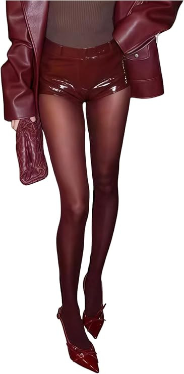 WDIRARA Women's Sheer Tight High Waisted Stockings Party Club Pantyhose | Amazon (US)