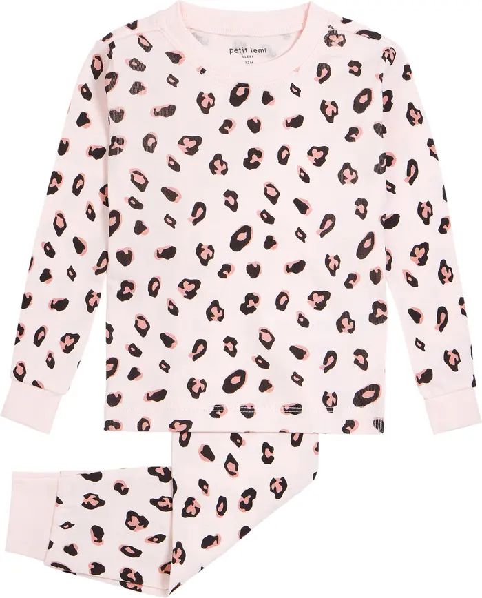 Leopard Spot Organic Cotton Fitted Two-Piece Pajamas | Nordstrom