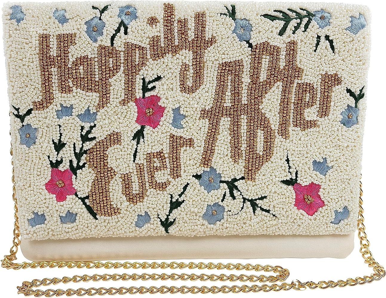 Pretty Robes Bridal Clutch Happily Ever After Bridal Purse for Wedding Day, Beaded Bride Purse fo... | Amazon (US)