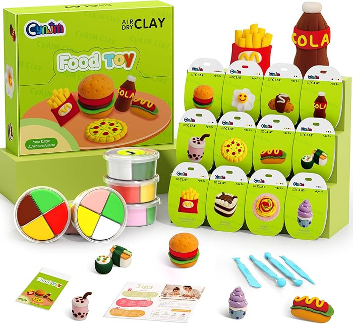 Air Dry Clay Kits - 12 Boxes Magic Modeling Clay for Kids, Party Food Theme Shaping Clay Art DIY ... | Amazon (US)