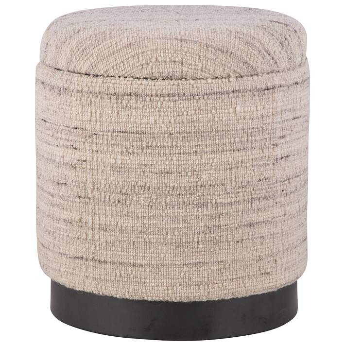 Handwoven Triton Matte Black Base Storage Ottoman | Lamps Plus