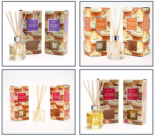 HomeWorx by Slatkin+Co. S/2 Limoncello Cupcake Reed Diffusers - QVC.com | QVC