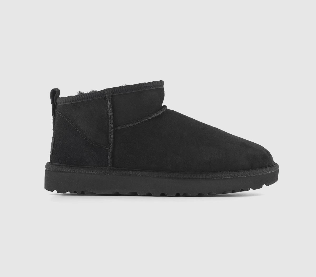 UGG Womens Black Sheepskin Classic Ultra Mini Boots, 3 | Office Shoes (UK)