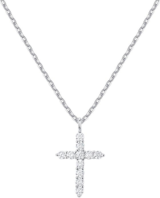 PAVOI 14K Gold Plated Cubic Zirconia Cross Necklace for Women | Cross Faith Pendant Necklaces | Amazon (US)