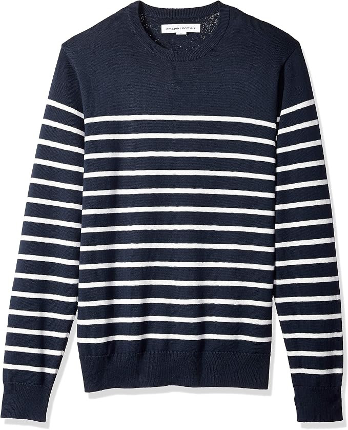 Amazon Essentials Men's Cable Knit Long-Sleeve Crewneck Sweater, 100% Cotton, Big & Tall Options ... | Amazon (US)