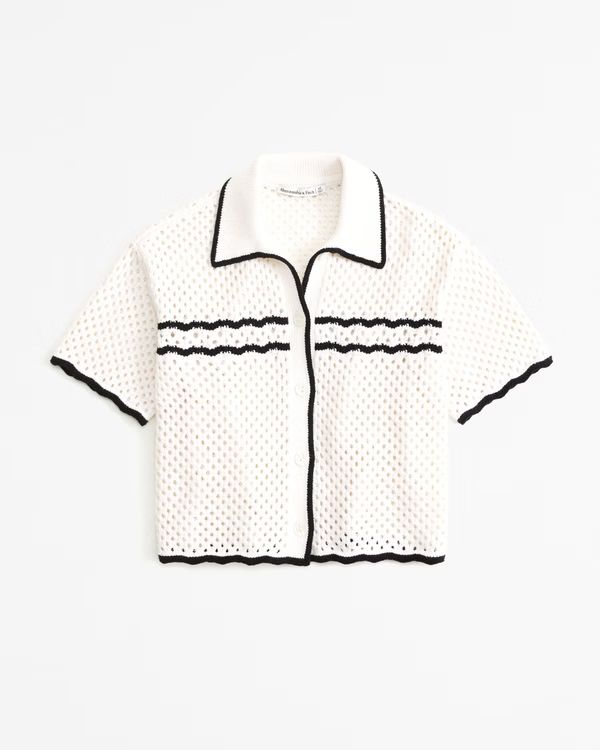 Crochet-Style Mosaic Tile Polo | Abercrombie & Fitch (UK)