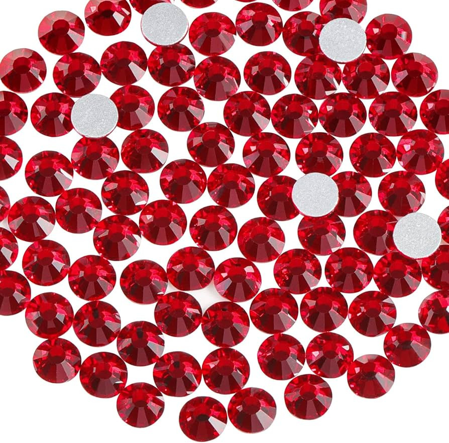 beadsland 1440 Piece Flat Back Crystal Rhinestones Round Gems,1.3mm-6.5mm,Dark Siam (SS20(4.6-4.8... | Amazon (US)