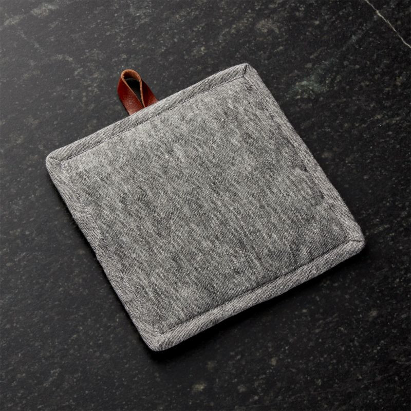 Chambray Grey Pot Holder + Reviews | Crate and Barrel | Crate & Barrel