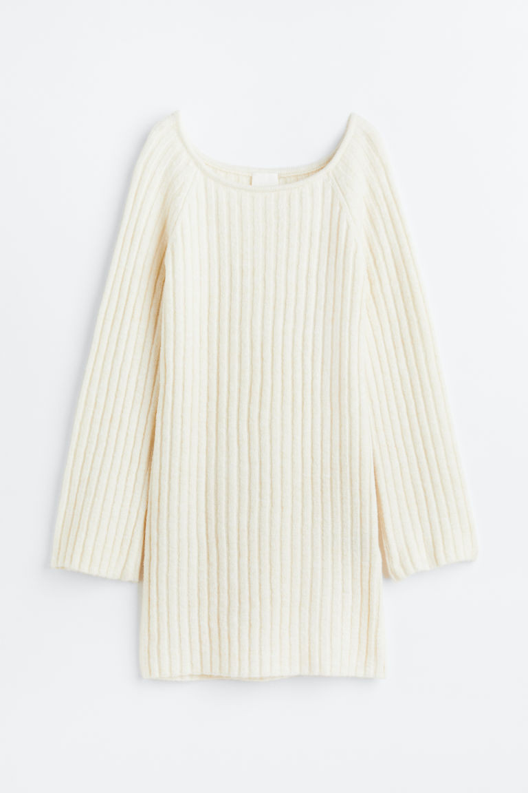 H & M - Geripptes Strickkleid - Weiß - Damen | H&M (DE, AT, CH, NL, FI)