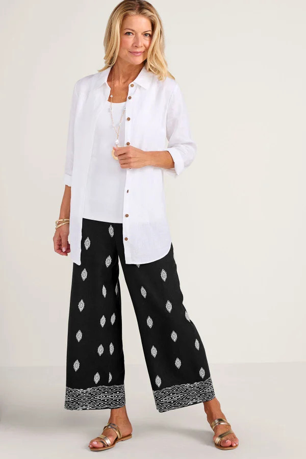 Lohara Linen Blend Crop Pants | Soft Surroundings