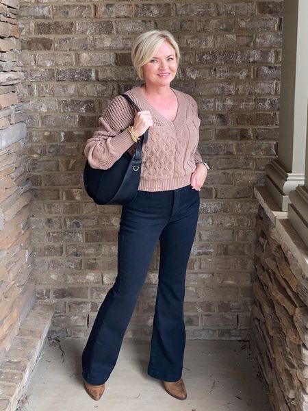 Wearing Medium sweater, 4 Short jeans

Fall outfits
Jeans
Flare jeans
Sweater
Boots
Hobo bag
Petite
Petite style

#LTKover40 #LTKfindsunder100 #LTKstyletip