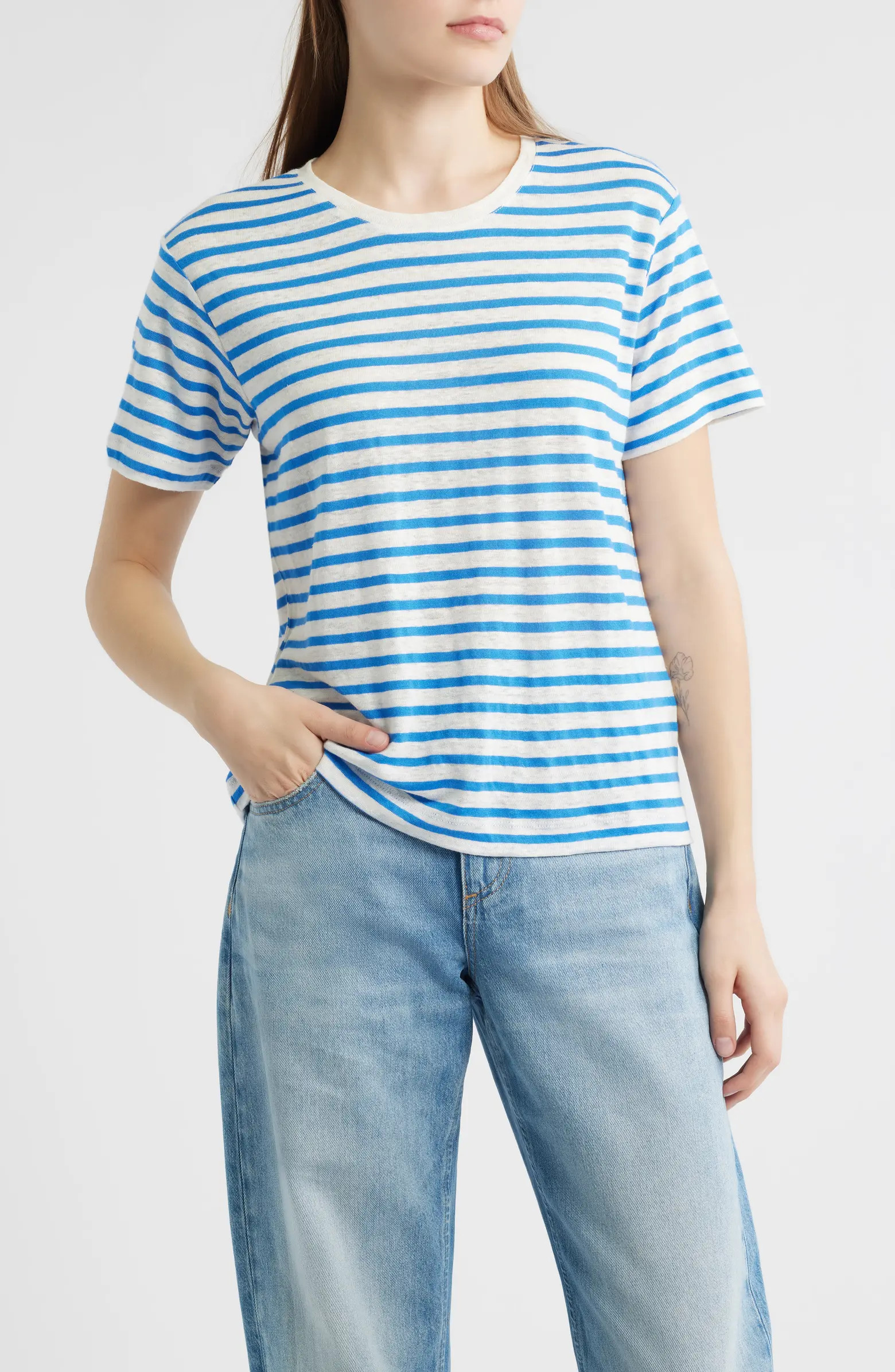 Garcon Stripe Linen Blend T-Shirt | Nordstrom