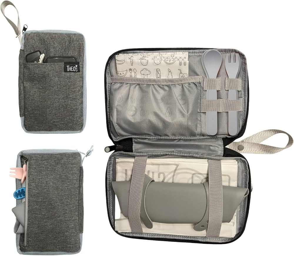 THEO'S Baby Led Weaning Supplies Clutch - Fits Mealtime Essentials and Includes Utensils Loops, W... | Amazon (US)