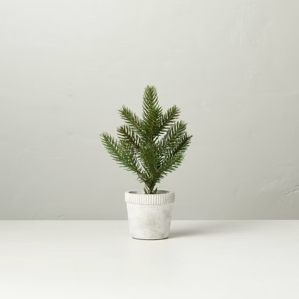 Faux Pine Tree in Washed Cement Pot - Hearth & Hand™ with Magnolia | Target