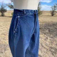 Vintage Rockies Dark Blue High Waist Curved Pocket Snap Bottom Jeans 26 X 27 | Etsy (US)
