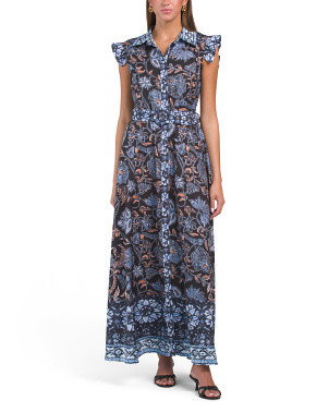 Flutter Sleeve Floral Print Maxi Dress | Marshalls