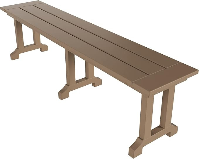 HDPE Laguna Trestle 65" Bench,Weathered Wood | Amazon (US)