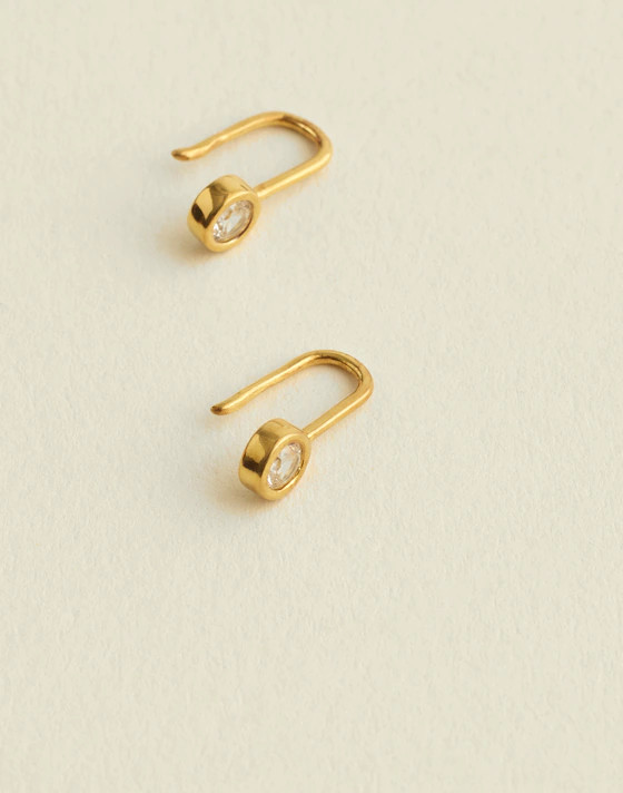 Demi-Fine Bezel Small Drop Earrings | Madewell