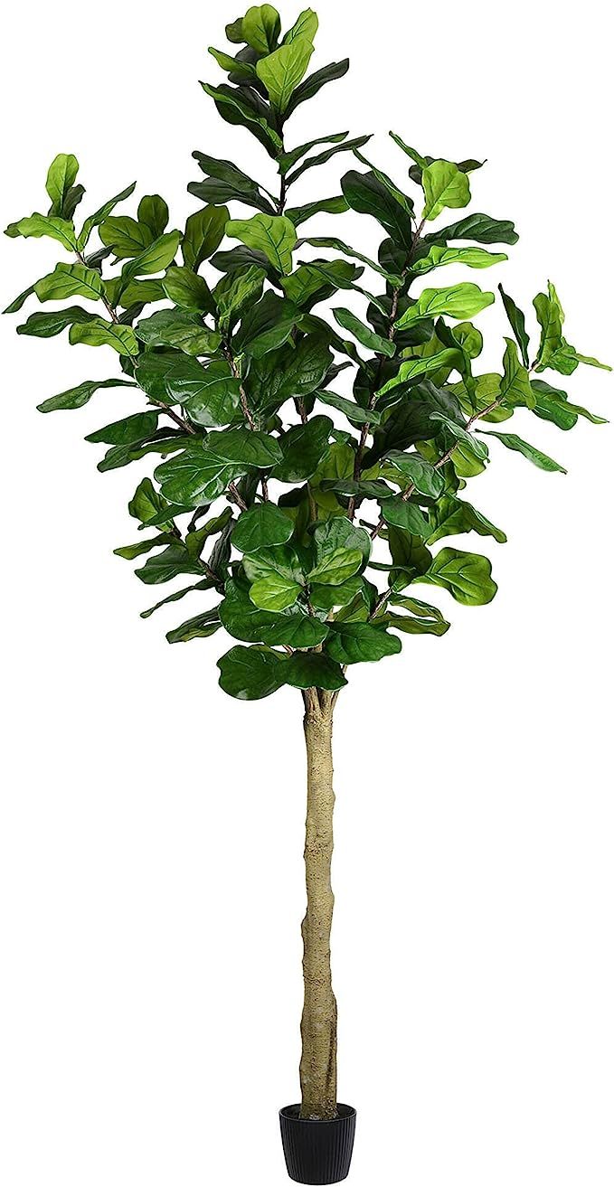 Vickerman Everyday Faux Fiddle Leaf Fig Tree 10ft Tall Green Silk Artificial Indoor Fiddle Plant ... | Amazon (US)