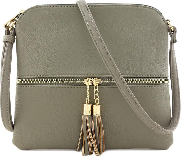 DELUXITY Lightweight Medium Crossbody Bag with Tassel | Amazon (US)