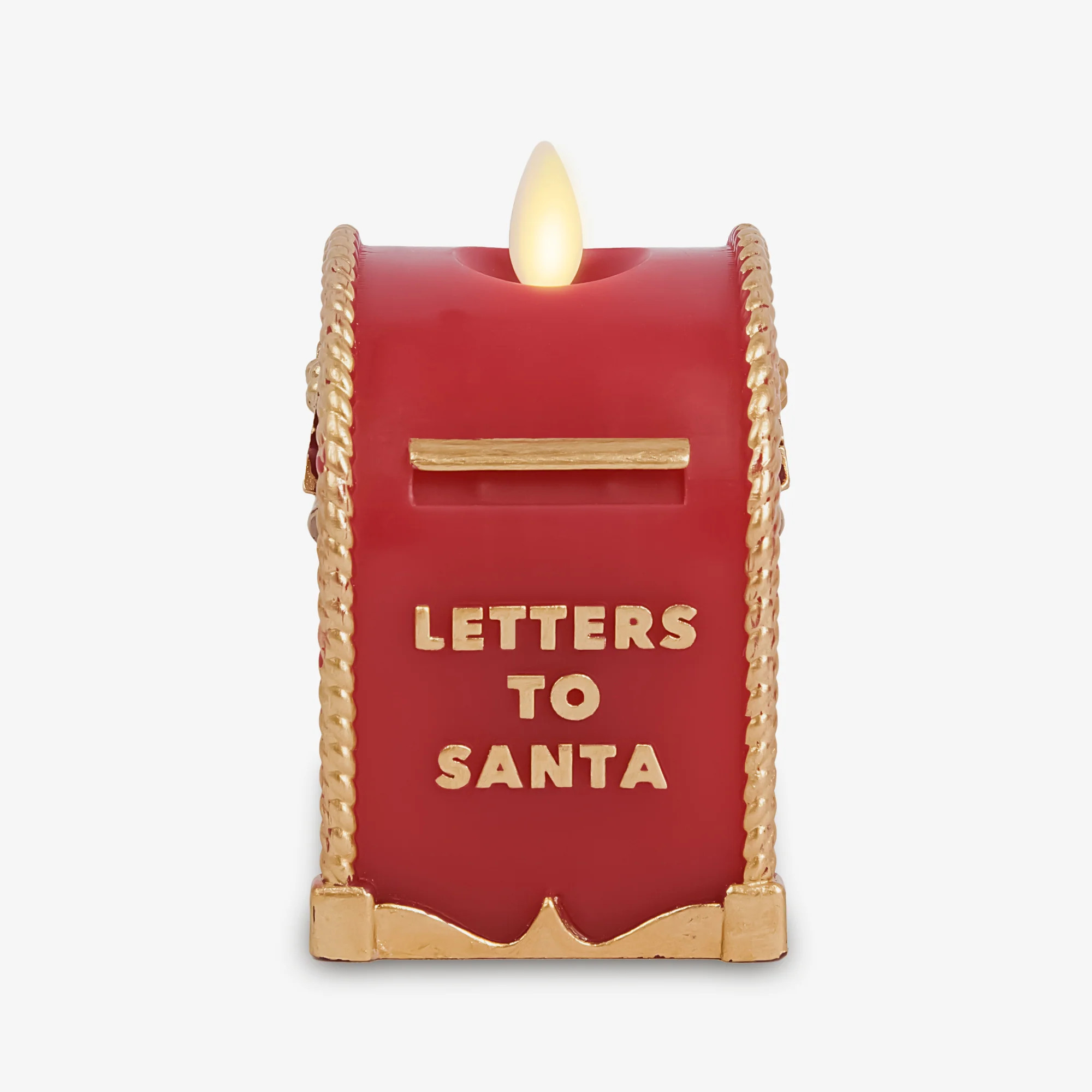Holiday Red Flamless Candle Santa Mailbox | Luminara