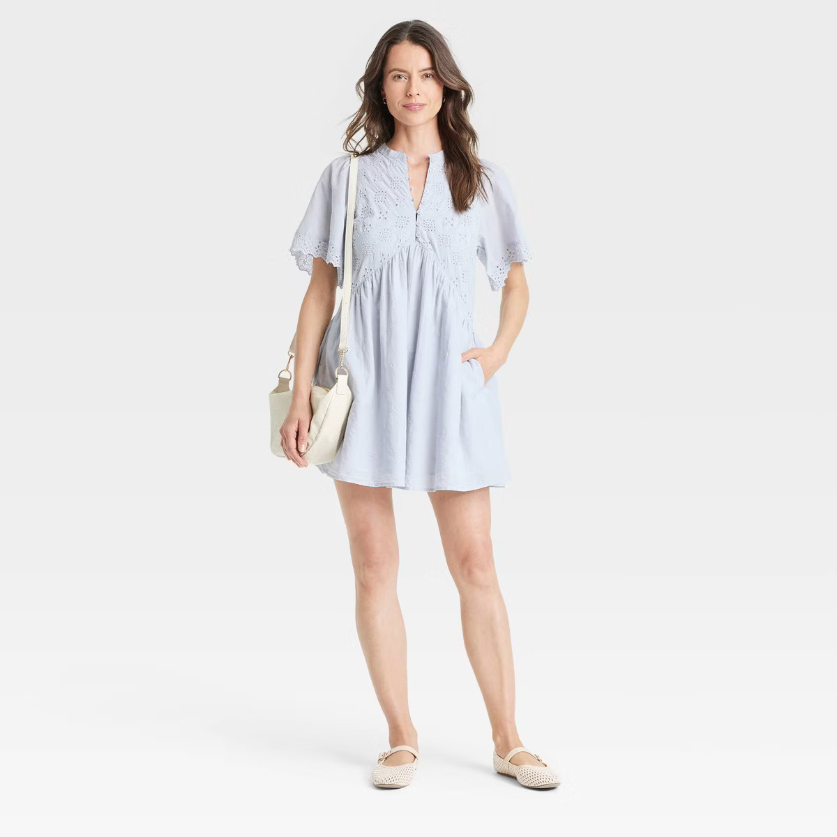 Women's Short Sleeve Eyelet Mini Skater Dress - Universal Thread™ | Target
