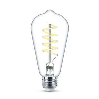 Philips 60-Watt Equivalent ST19 Spiral Filament E26 Base LED Vintage Edison LED Light Bulb 5000K ... | The Home Depot