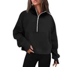 Trendy Queen Half Zip Sweatshirts Oversized Cropped Hoodies for Womens Long Sleeve Pullover for w... | Amazon (US)