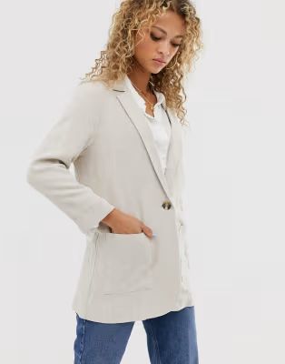 New Look blazer in stone | ASOS US