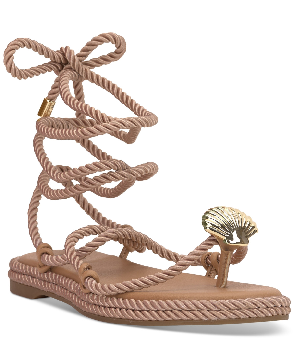 I.n.c. International Concepts Women's Mabry Lace-Up Flat Sandals, Created for Macy's - Natural Rope | Macy's