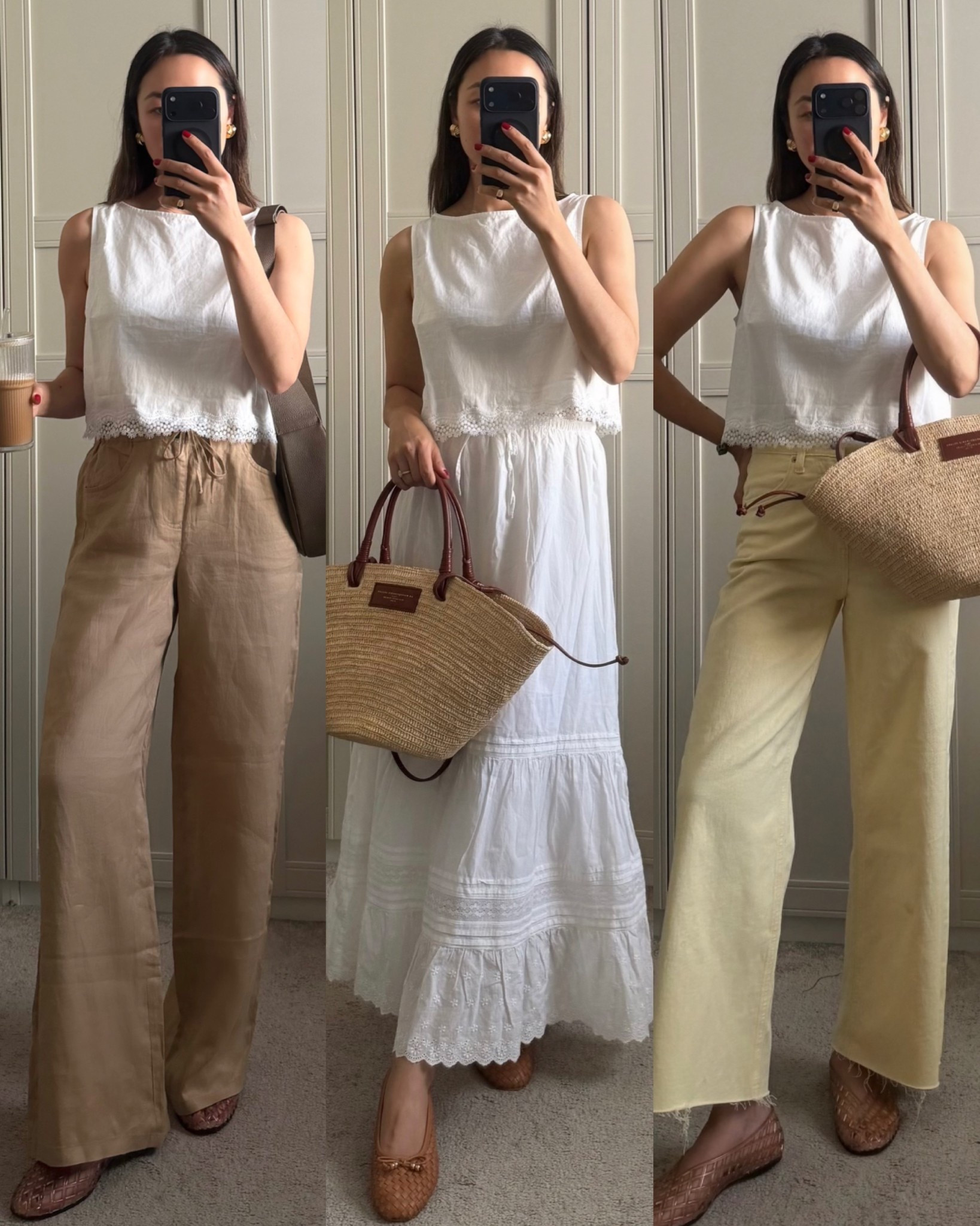 3 ways to style a white crop boxy tank for spring/summer 

#LTKootd #LTKSeasonal