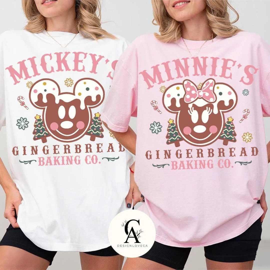 Mickey Minnie Gingerbread Baking Co Disney Christmas Shirt, Mickey's Very Merry Christmas Party H... | Etsy (US)