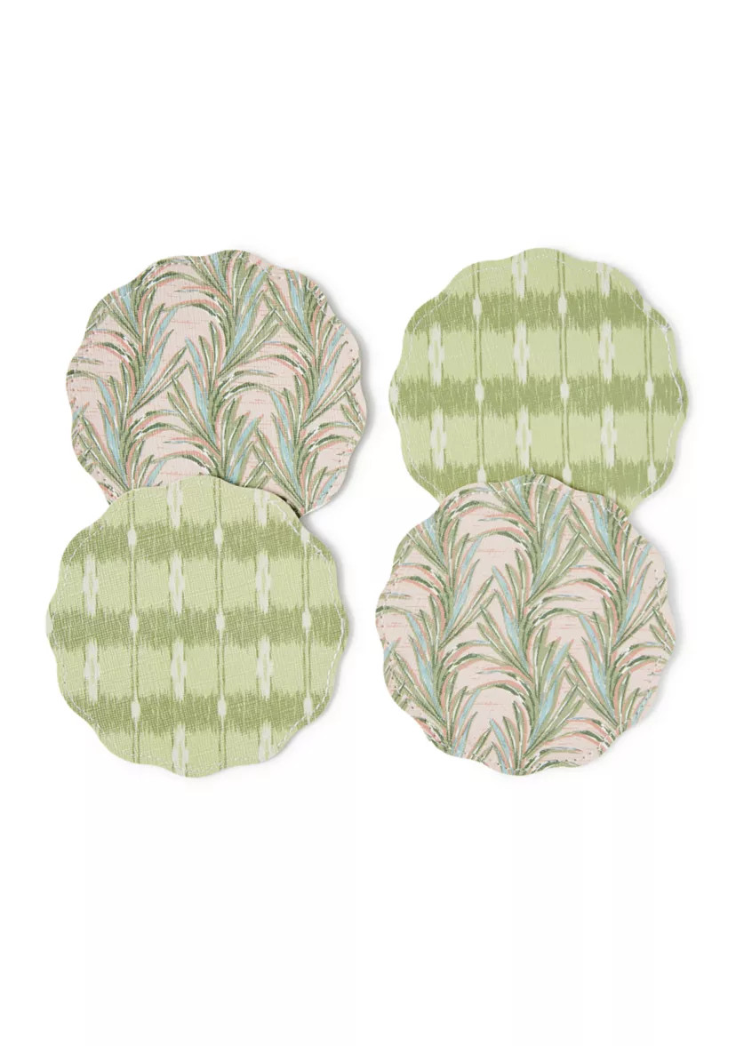 Scallop Reversible Palm Print Coasters | Belk