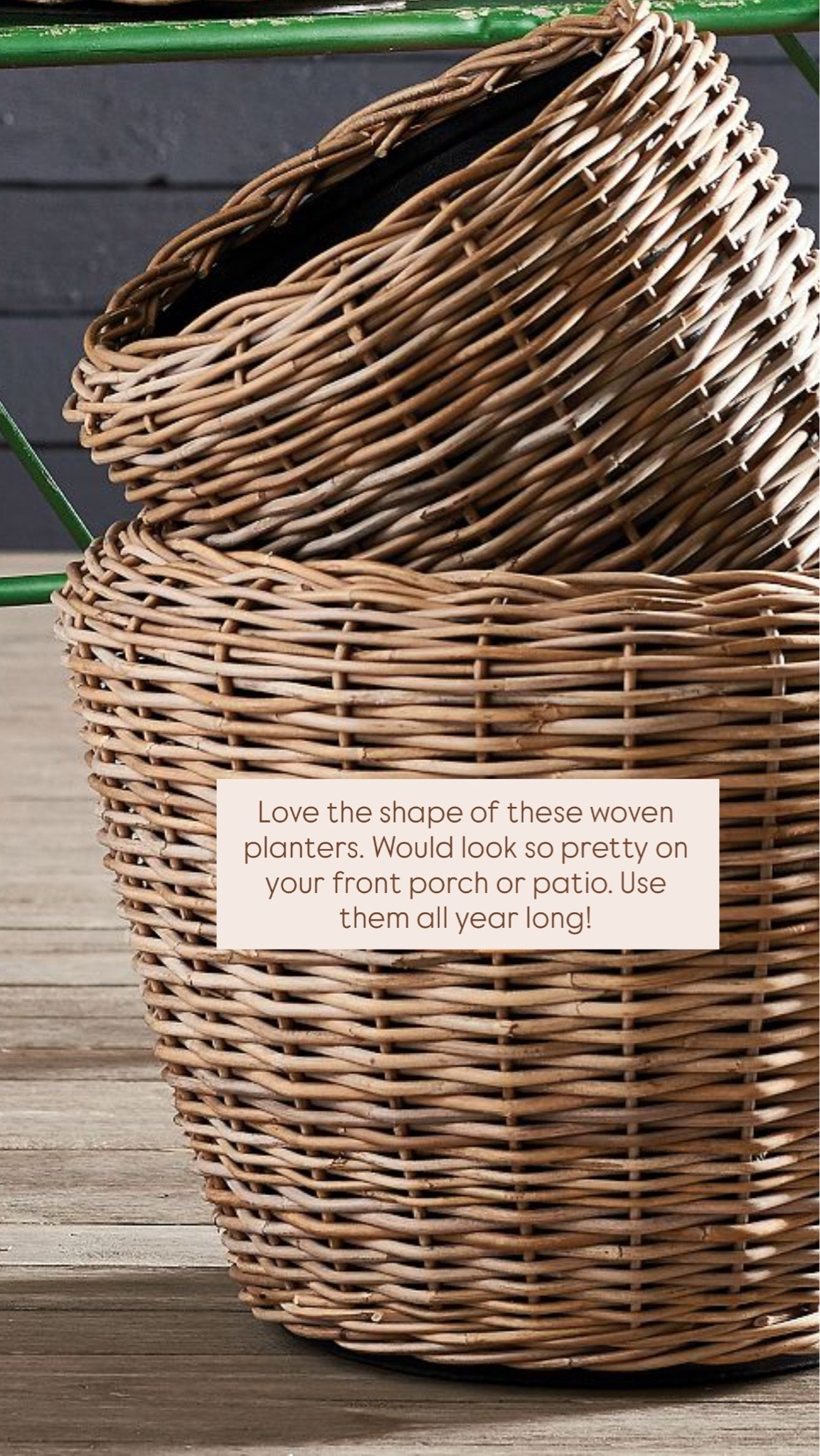Love the shape of these @Pottery Barn woven planters. Would look so pretty on your front porch or patio. Use them all year long!

#LTKHome #LTKSeasonal #LTKdayinmylife