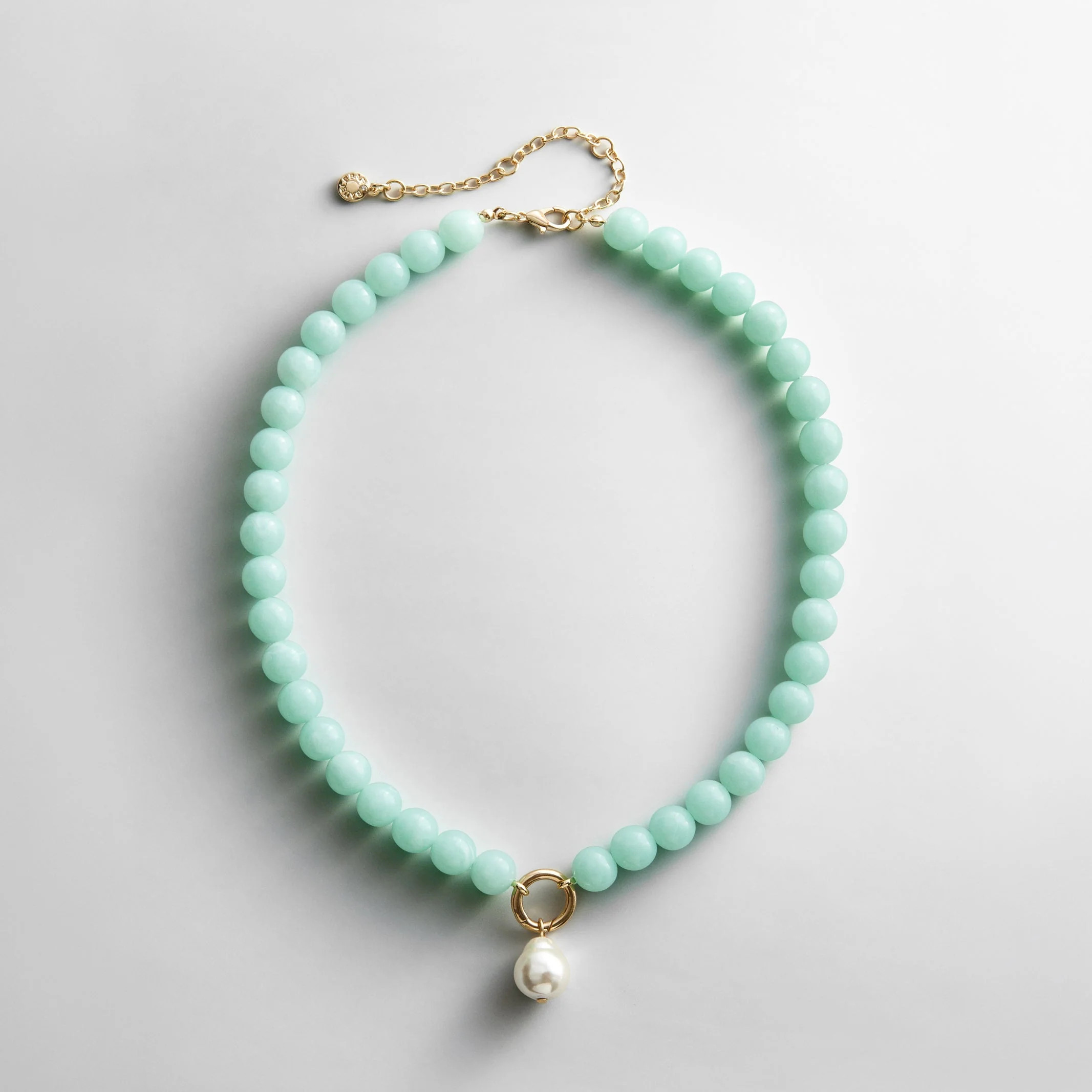 Janette Beaded Ring Necklace - Aqua | BaubleBar