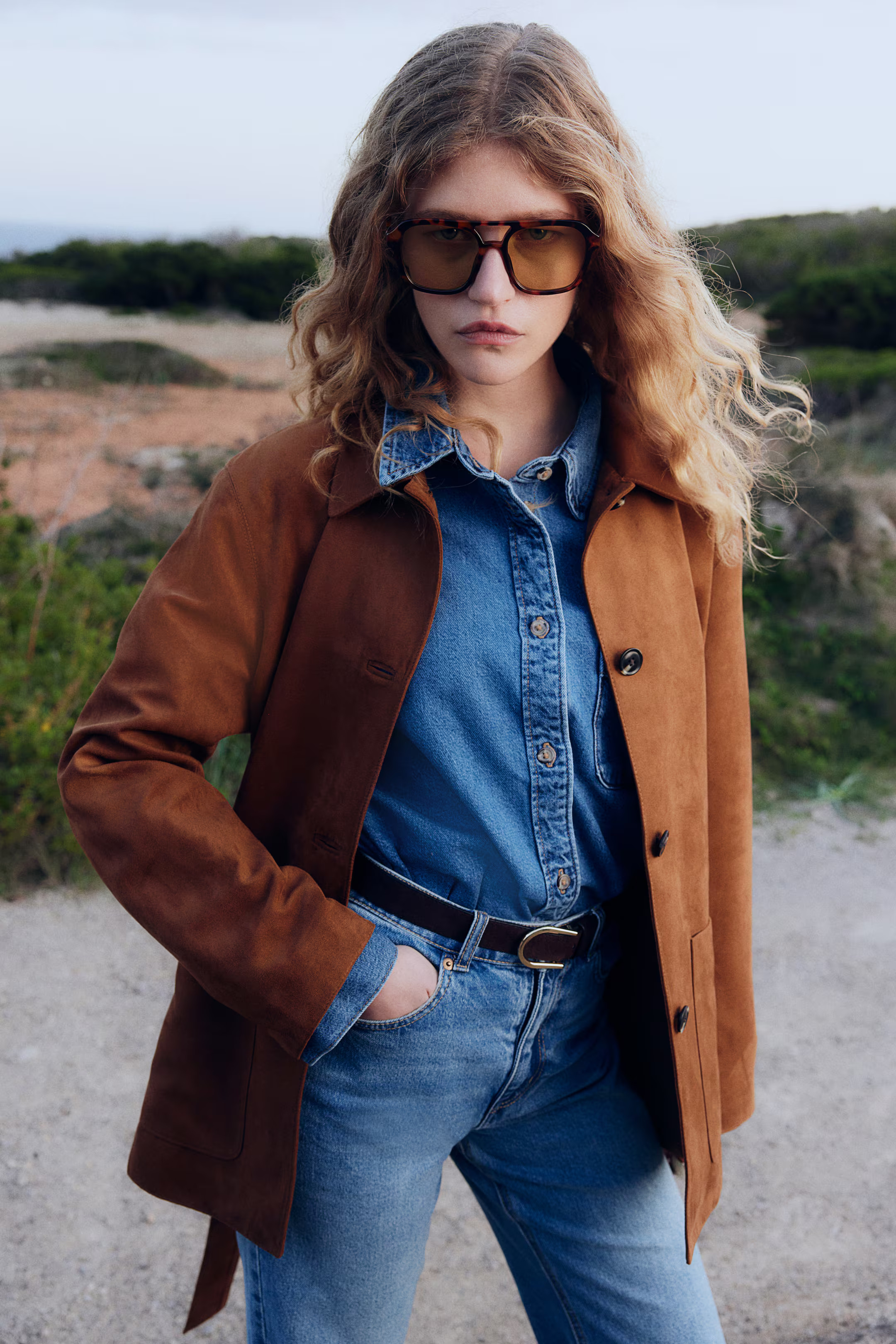 Napped tie-belt jacket - Brown - Ladies | H&M GB | H&M (UK, MY, IN, SG, PH, TW, HK)