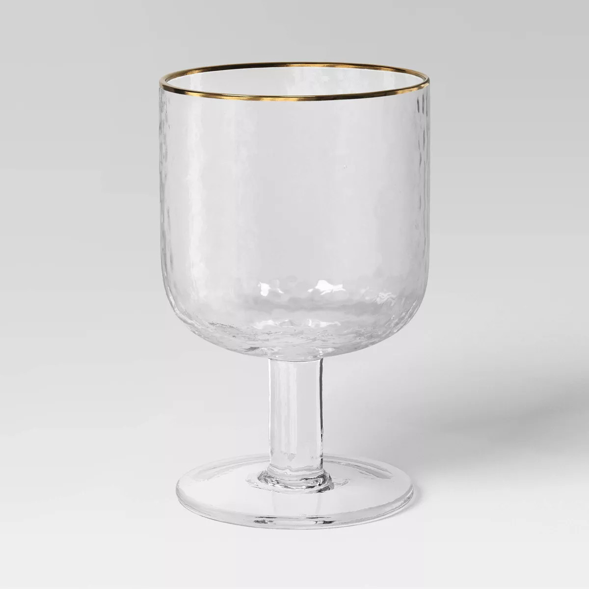 10.15oz Stemmed Winewith Hammered and Gold Rim  Threshold™ | Target