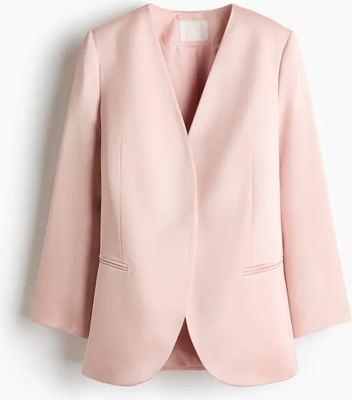 Collarless Satin Blazer | Nordstrom