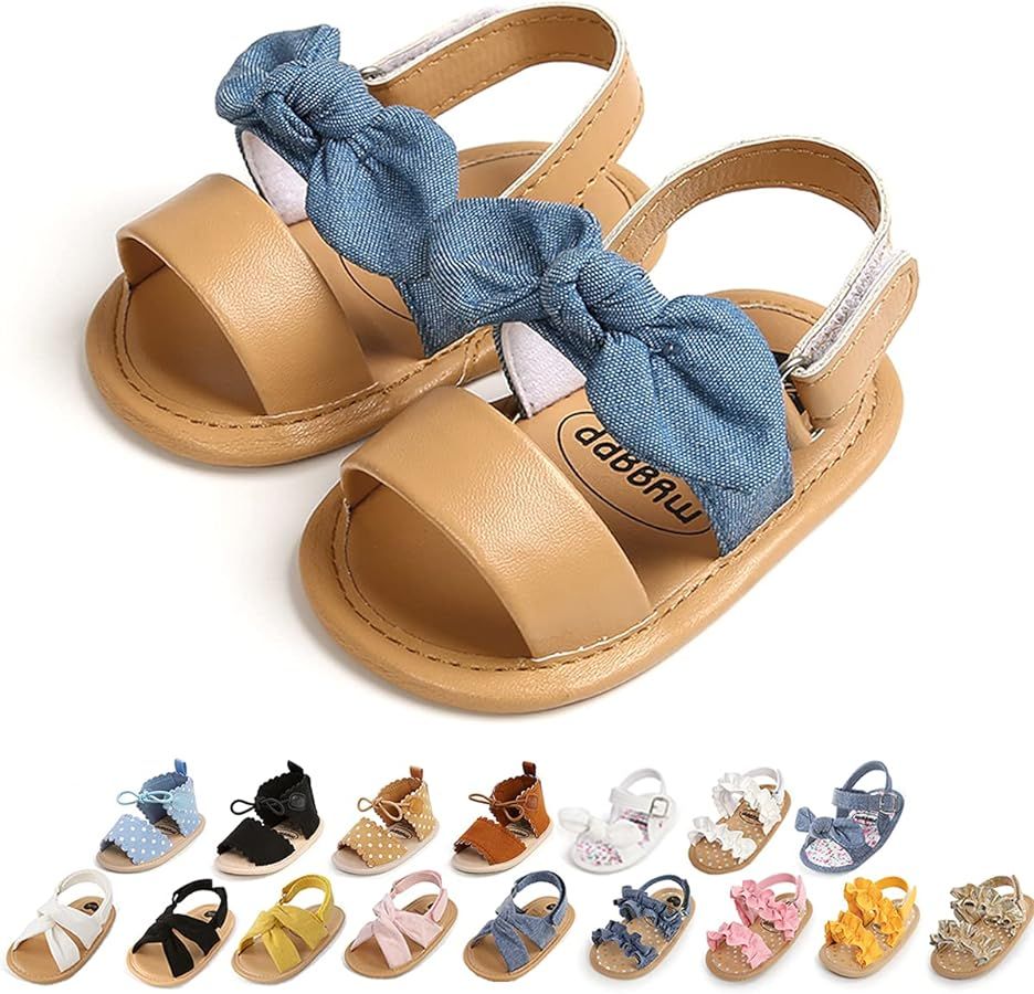 Ohwawadi Baby Boys Girls Sandals Soft Sole Summer Infant Wedding Dress Flat Shoes Beach Sandal Ne... | Amazon (US)