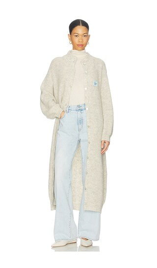 East Long Cardigan in Poudreuse Chine | Revolve Clothing (Global)