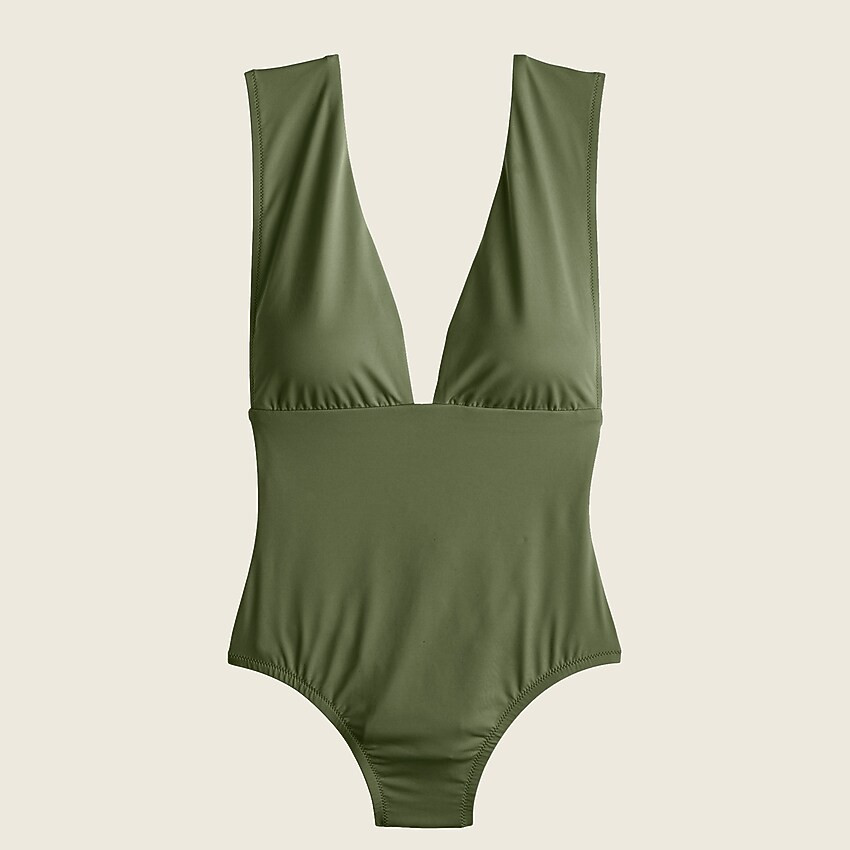 Long-torso plunge V-neck one-piece swimsuit | J. Crew US
