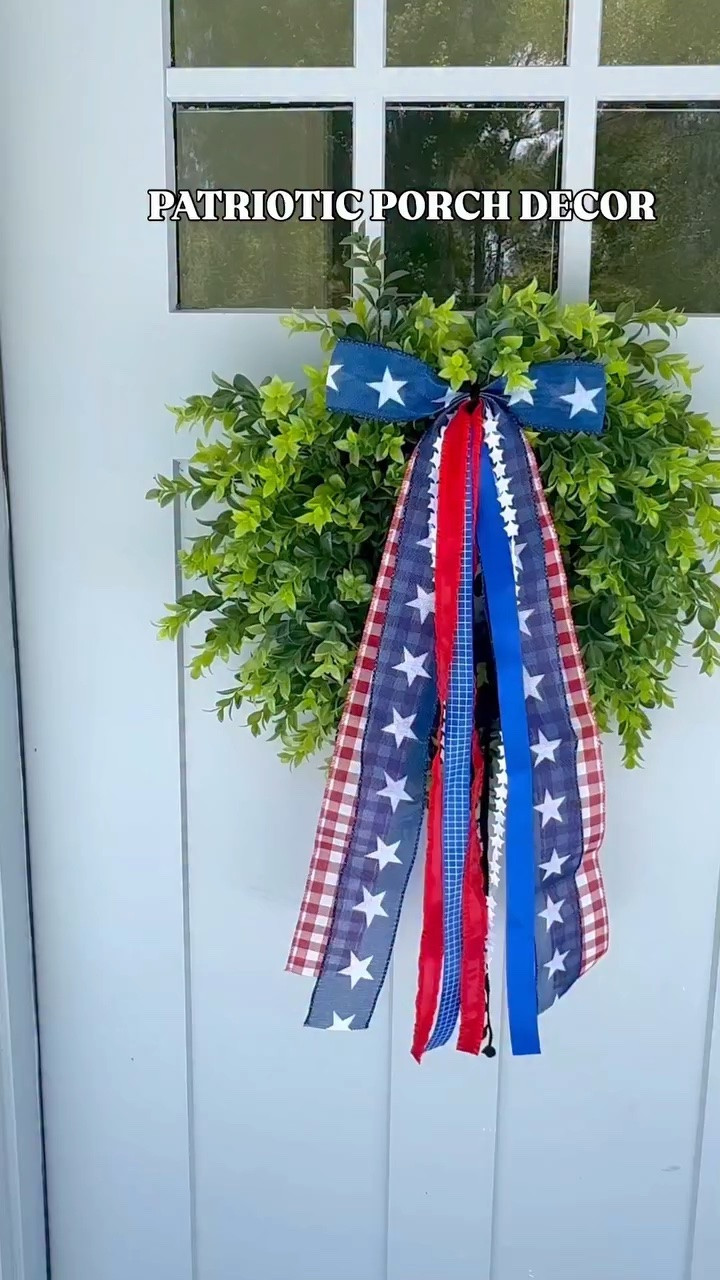 Patriotic front porch decor! This wreath bow clips on to any existing wreath! It’s even prettier in person! 

#wreathbow #patrioticdecor #frontporchdecor #americana #amazonfinds

#LTKSeasonal #LTKHome