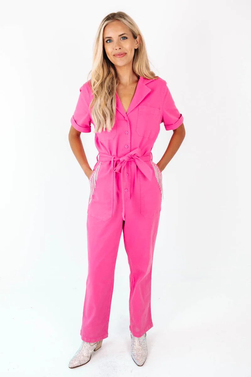 Girl's Trip Jumpsuit - Pink | The Impeccable Pig