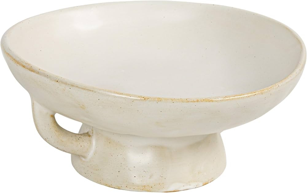 Creative Co-Op Stoneware Bowl w Reactive Glaze, White | Amazon (US)