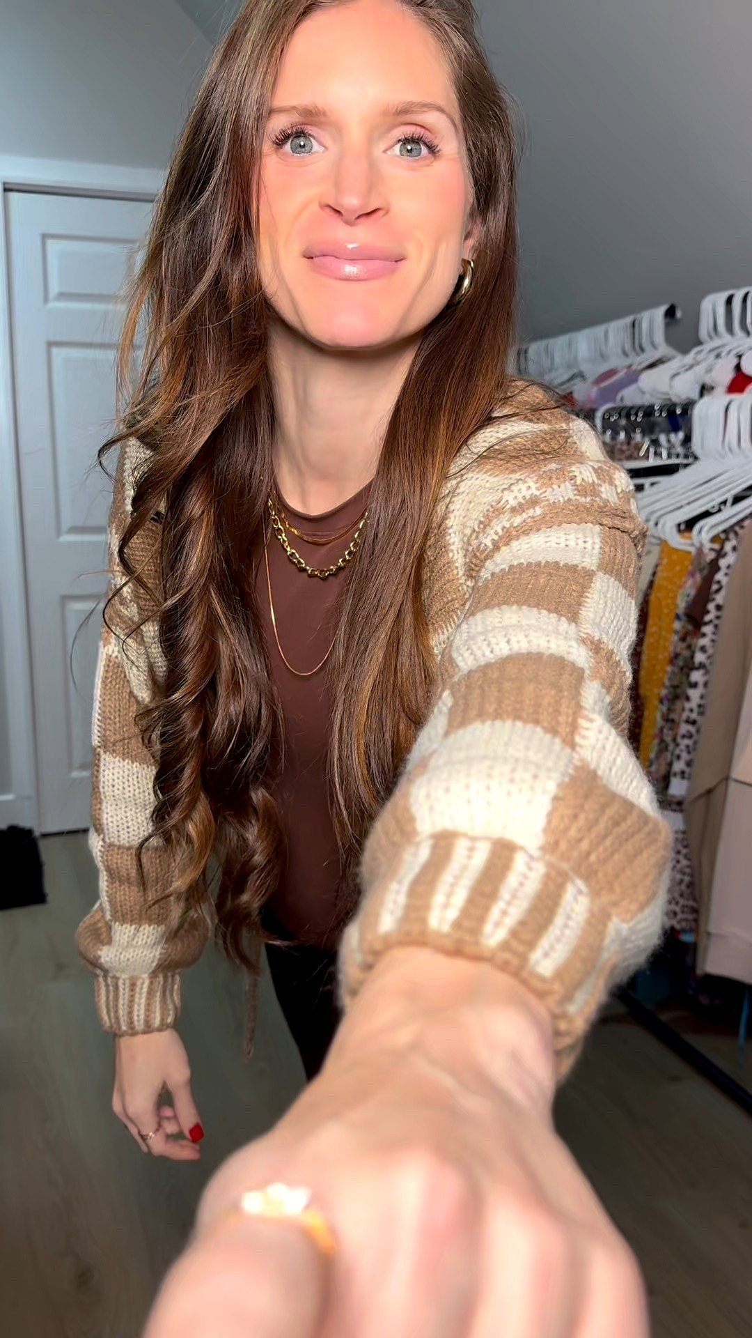 Monochromatic brown & neutral outfit! Bump friendly & comfy! Wearing a small in everything & I went up 1/2 size in my Ugg look for less boots.

#LTKootd #LTKgrwm #LTKBump